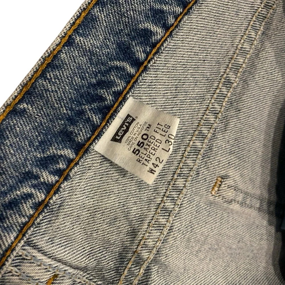 VTG Levi's 550 Jeans Orange Tab Men Tapered Leg‎ Relaxed 90s USA 42x30 Fit 39x30